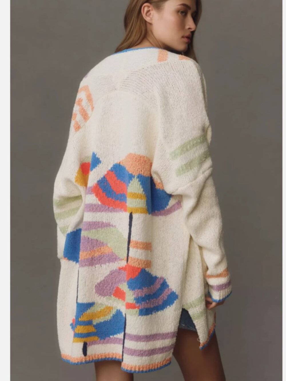 Anthropologie Maeve Umbrella Cardigan Sweater Umbrellas Beach Oversize M L NWT